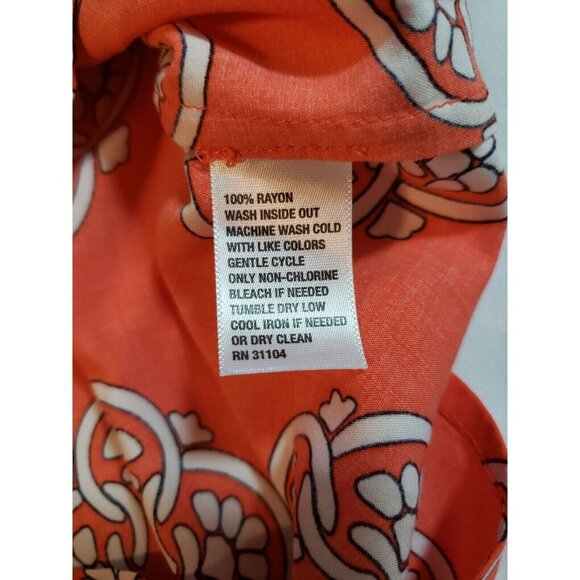 Crown & Ivy Womens Printed Boho Blouse With 3/4 Sleeves & Elastic Cuffs Size S - Picture 7 of 14